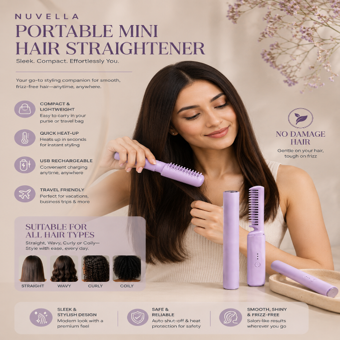 Nuvella Portable Mini Hair Straightener