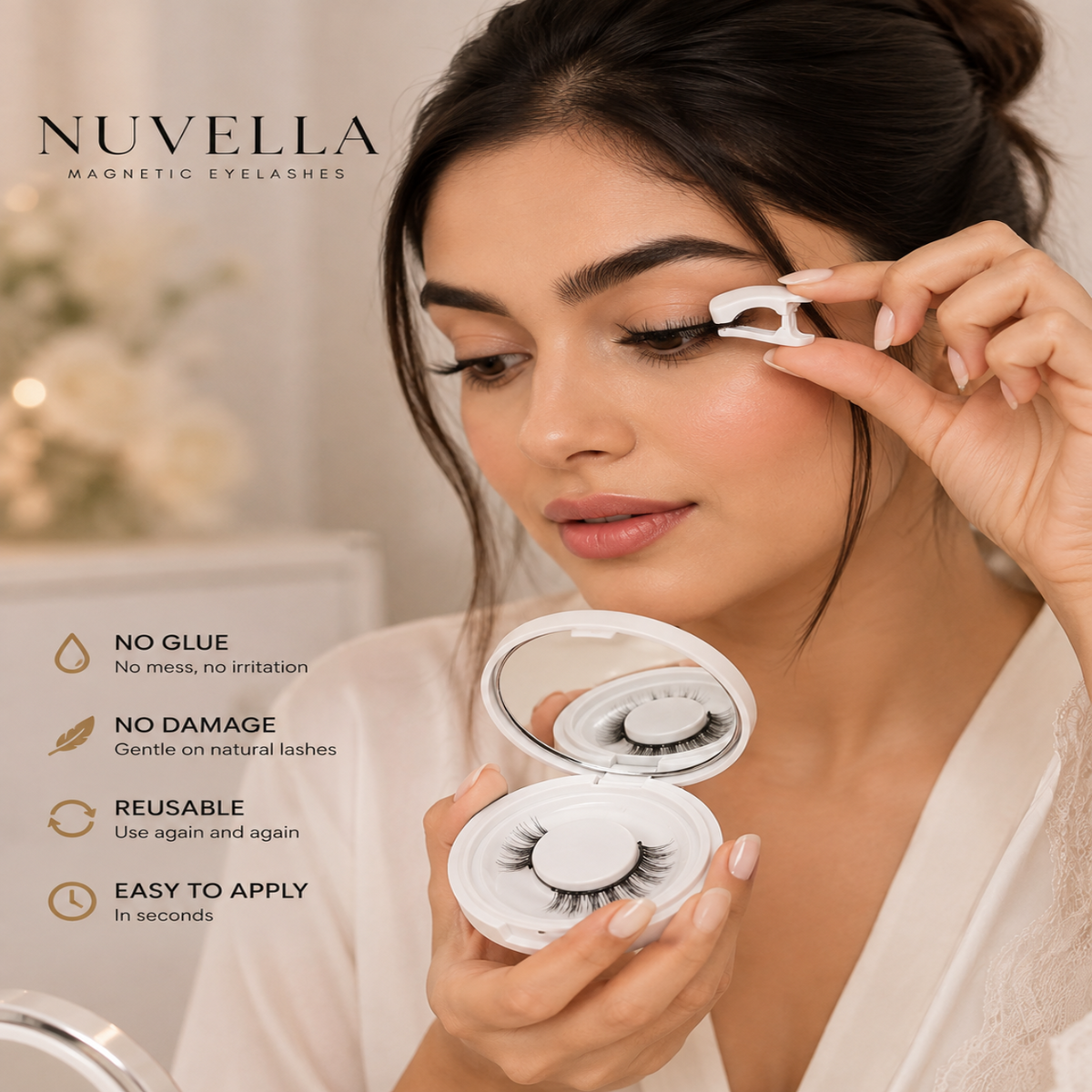 Nuvella Magnetic Eyelashes | Reusable Glue-Free False Lashes